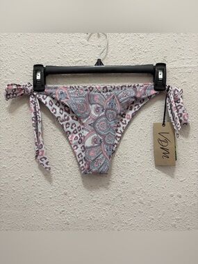 VDM The Label Paisley and Leopard Print Reversible Tie Side Bikini Bottoms NWT M